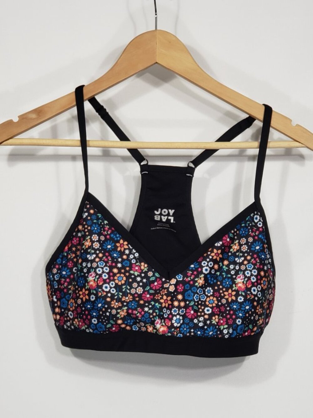 JoyLab XL Colorful Floral Adjustable Strap Cami Sports Bra Bralette